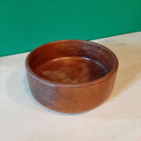 Large dish made of patinated teak wood from the 1970s