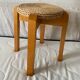 Tabouret design scandinave bois et corde 1970