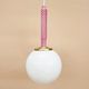Suspension globe and candle of antique chandelier in opaline
