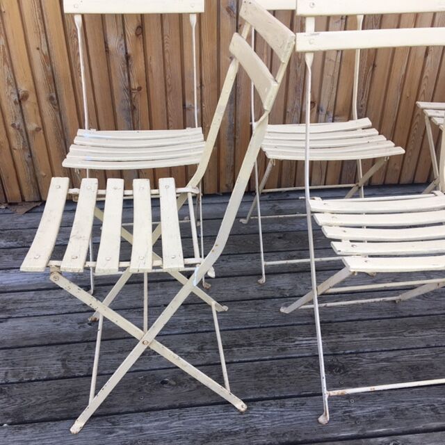 Lot 6 chairs folding garden square