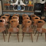 Baumann 1950s curved beech mid-century chair