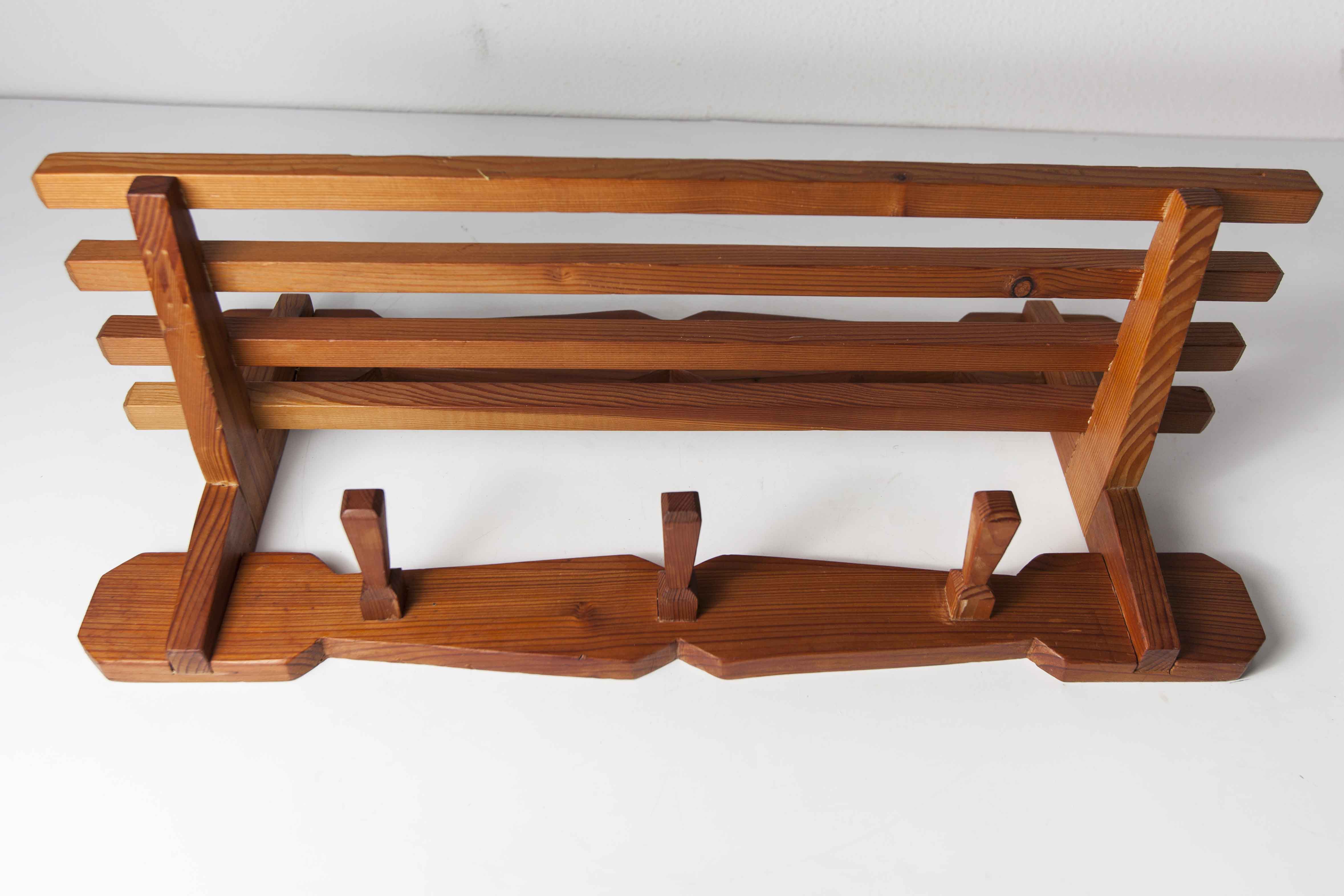 60's coat rack in solid beech