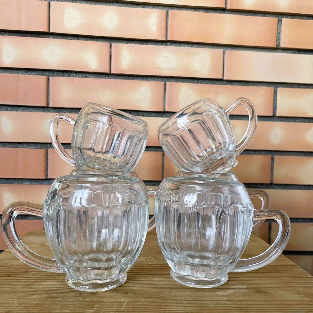 Set of 6 Portuguese vintage beer mugs