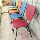 5 vintage skai metal chairs 60 years