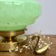 Lampe à poser globe vintage en verre de clichy