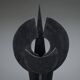 Abstract multilayered wooden sculpture with geometric shapes