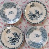 set of 4 hollow plates ter of iron gien and grigny