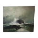 Oil painting raging sea L.Vermont 19th