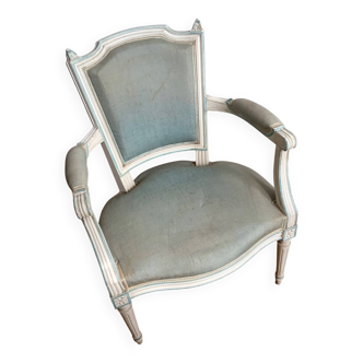Fauteuil en bois peint / Style Louis XVI / Bon état