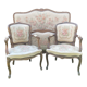 Basket bed and its two armchairs