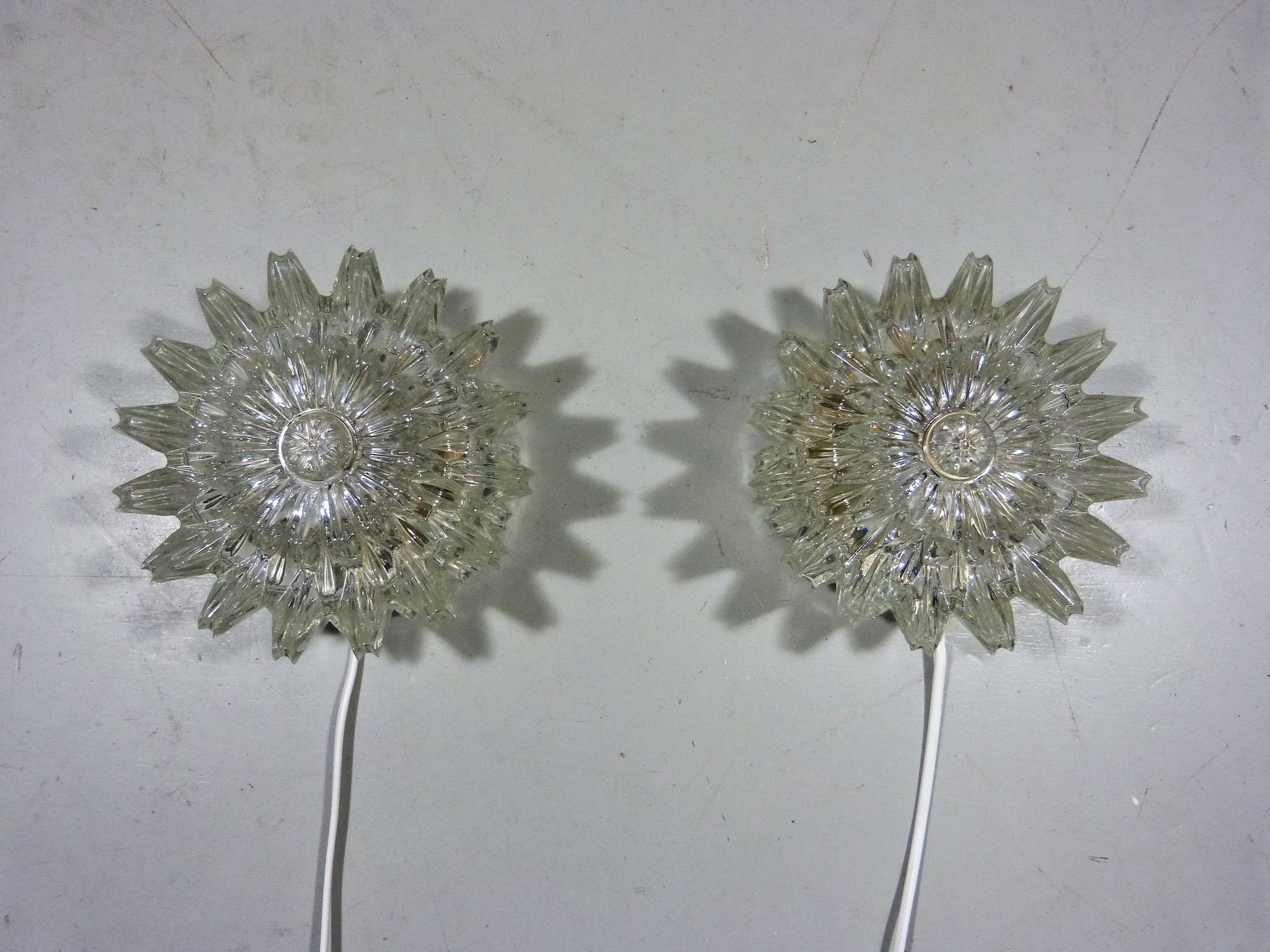 Set of 2 wall lamps by Glashütte Limburg Germany, 1960’s