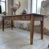 Farmhouse table pine multi-drawers