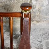 Wood and brass sofa frame, Italy, 1970s