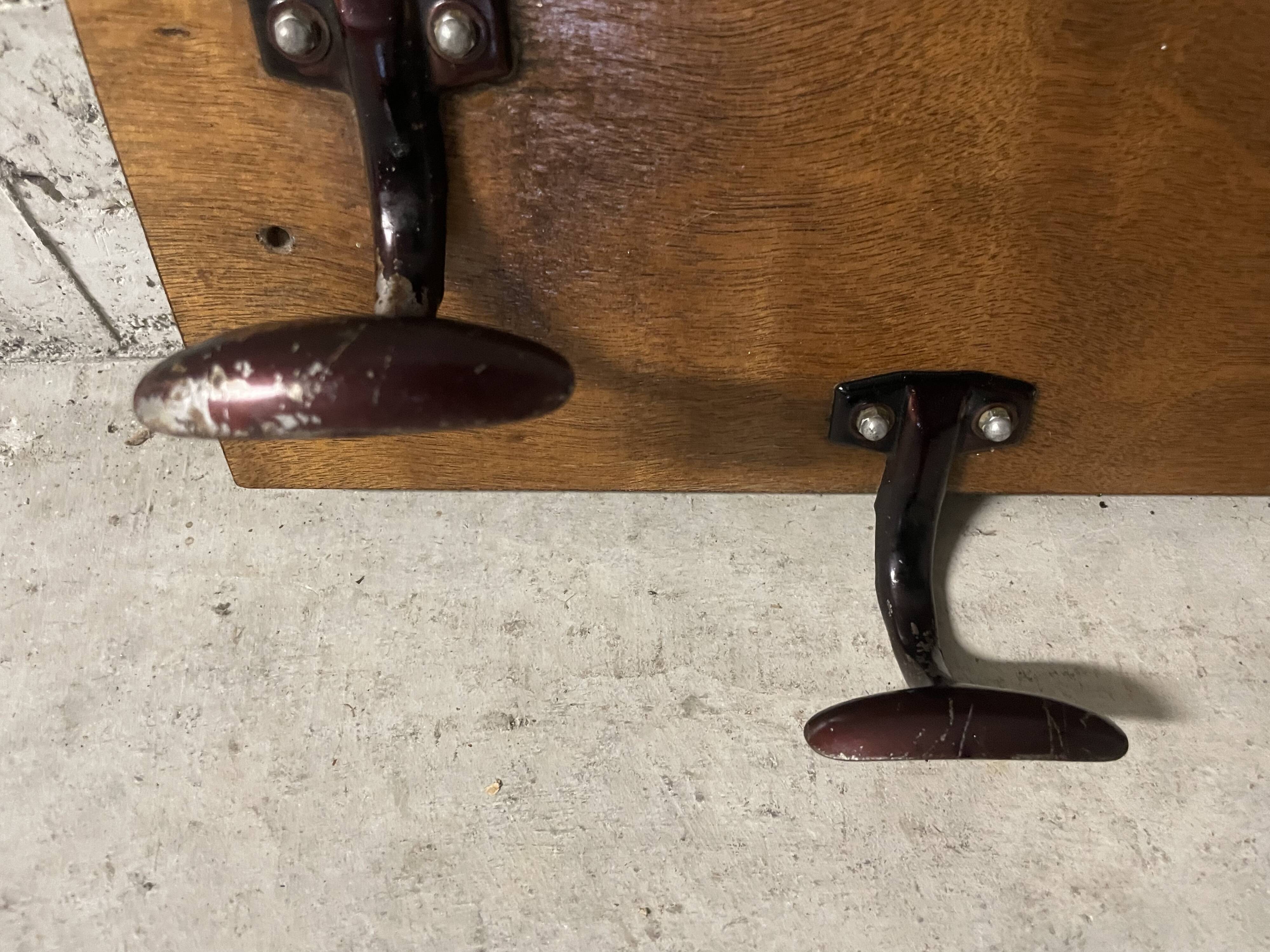 1960s wall-mounted coat rack
