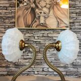 Art Deco 1950s brass wall lights