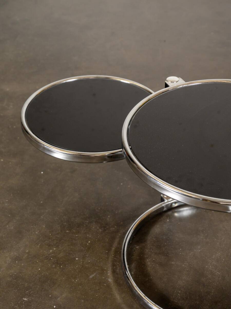Chrome and glass coffee table