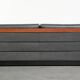 3-seater black cow leather sofa in timeless Art Deco design
