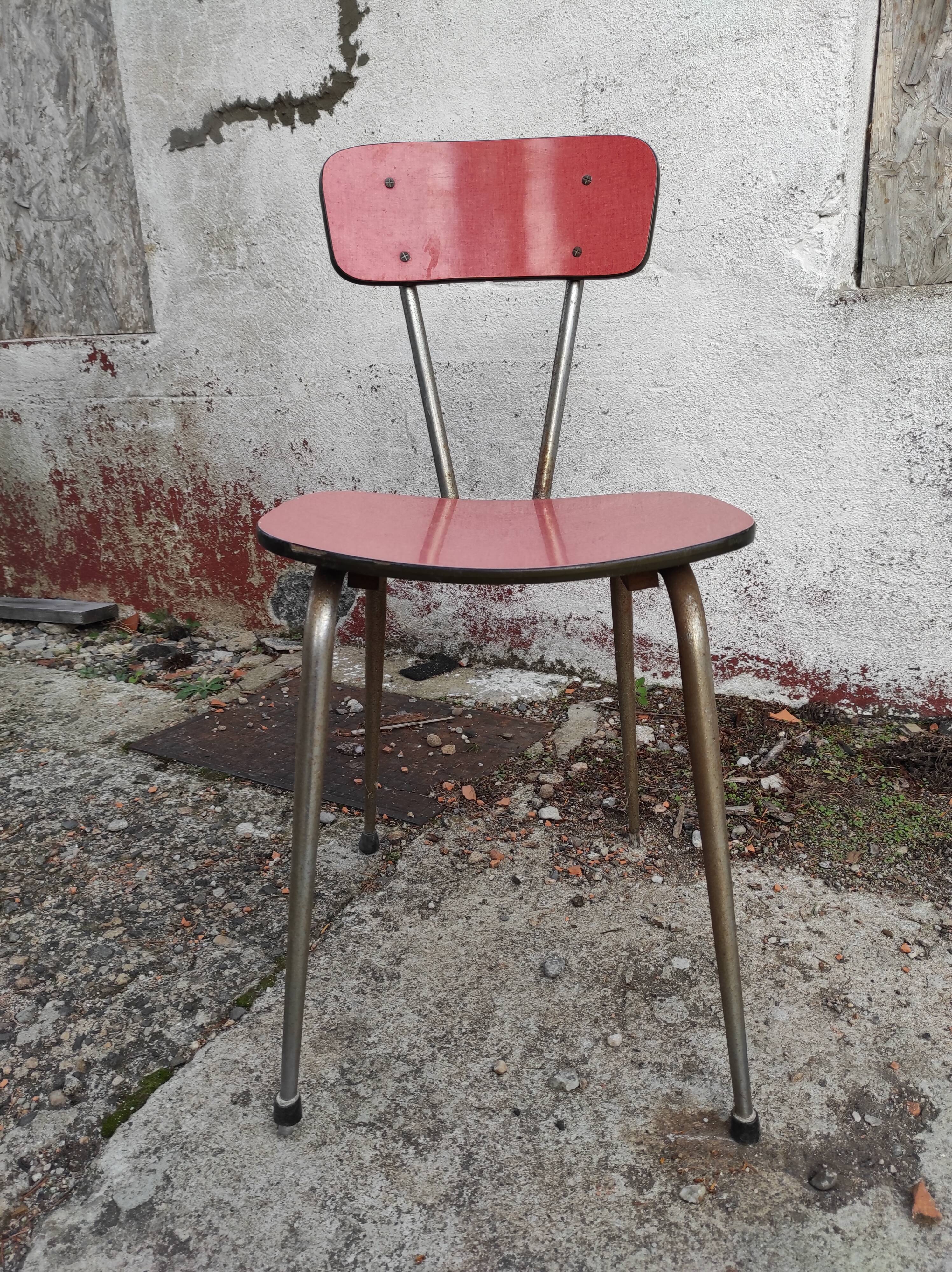 Vintage red formica chair