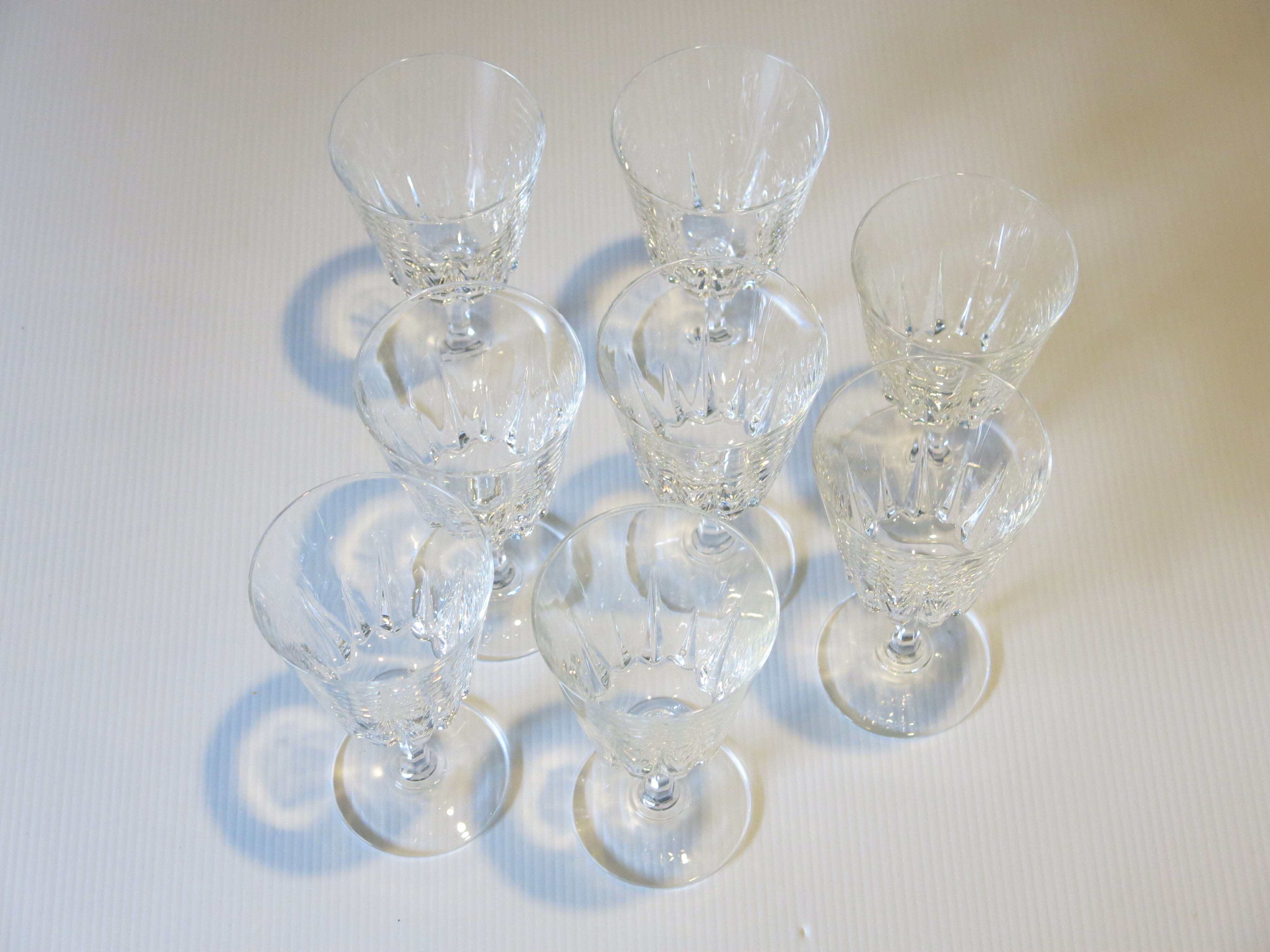 8 glasses with semi-crystal stems