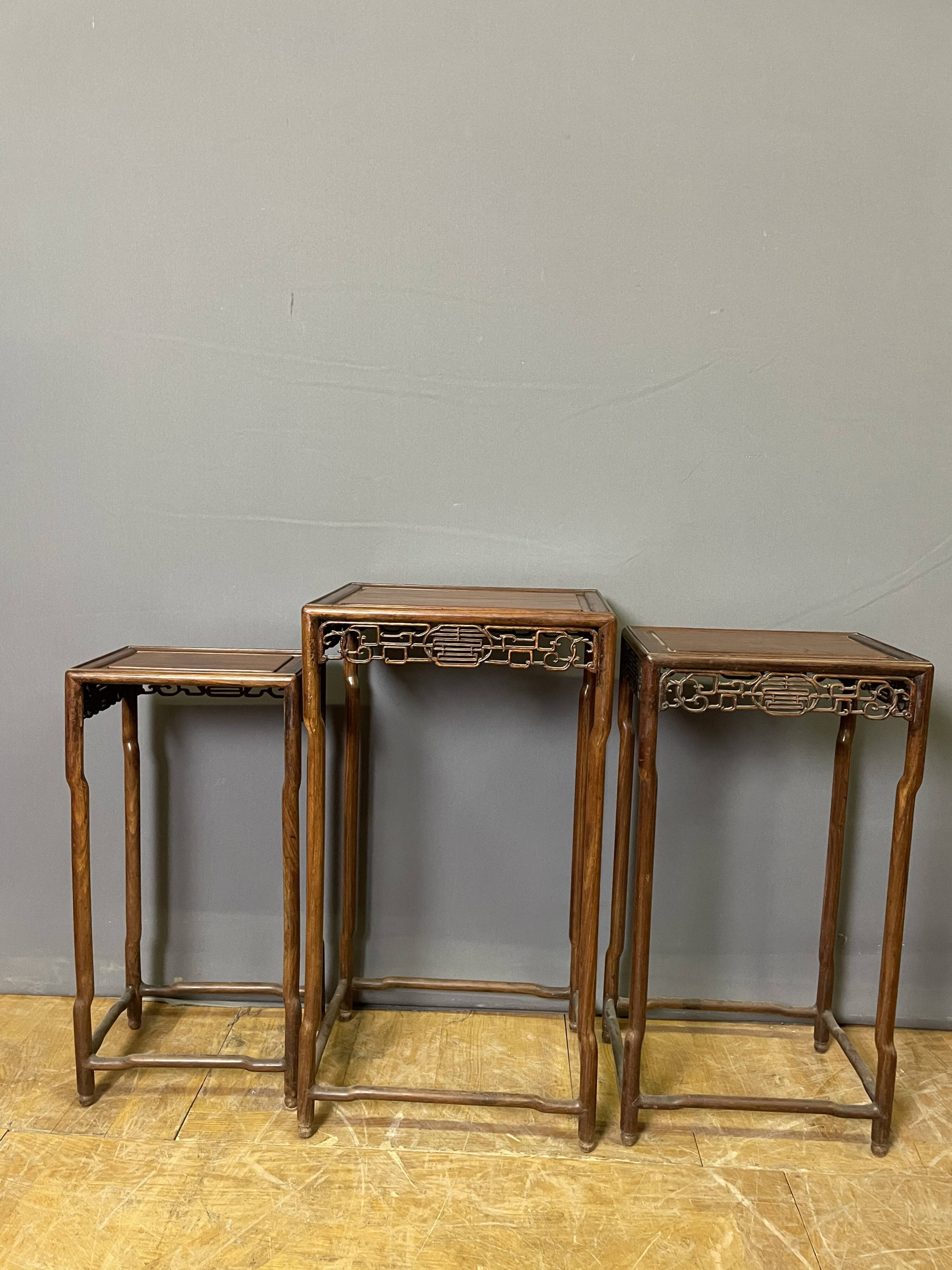 Set of three Chinese stools.