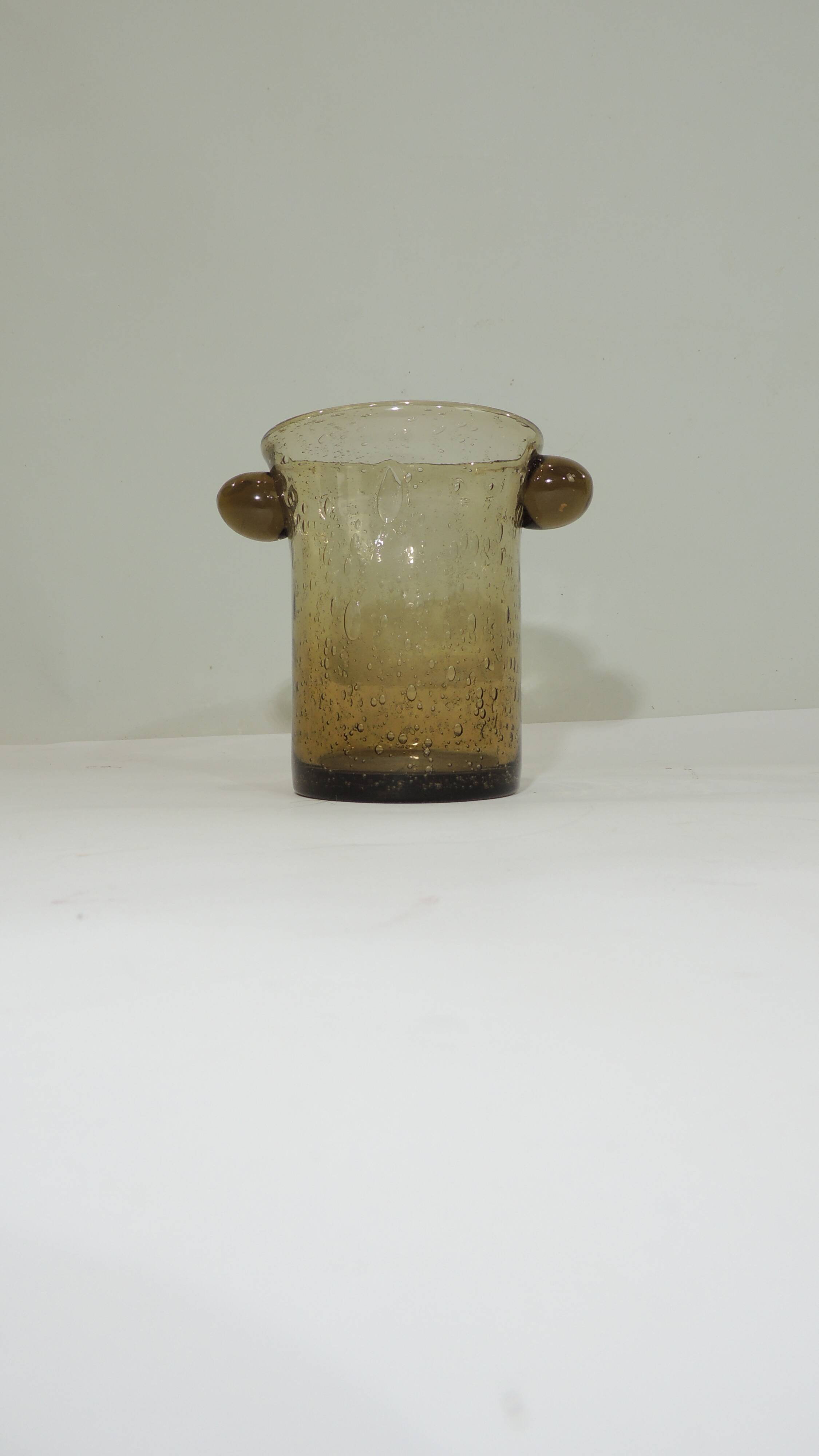 Smoked bubble glass ice bucket, Biot