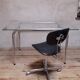 Desk table 120x76cm chrome metal and glass