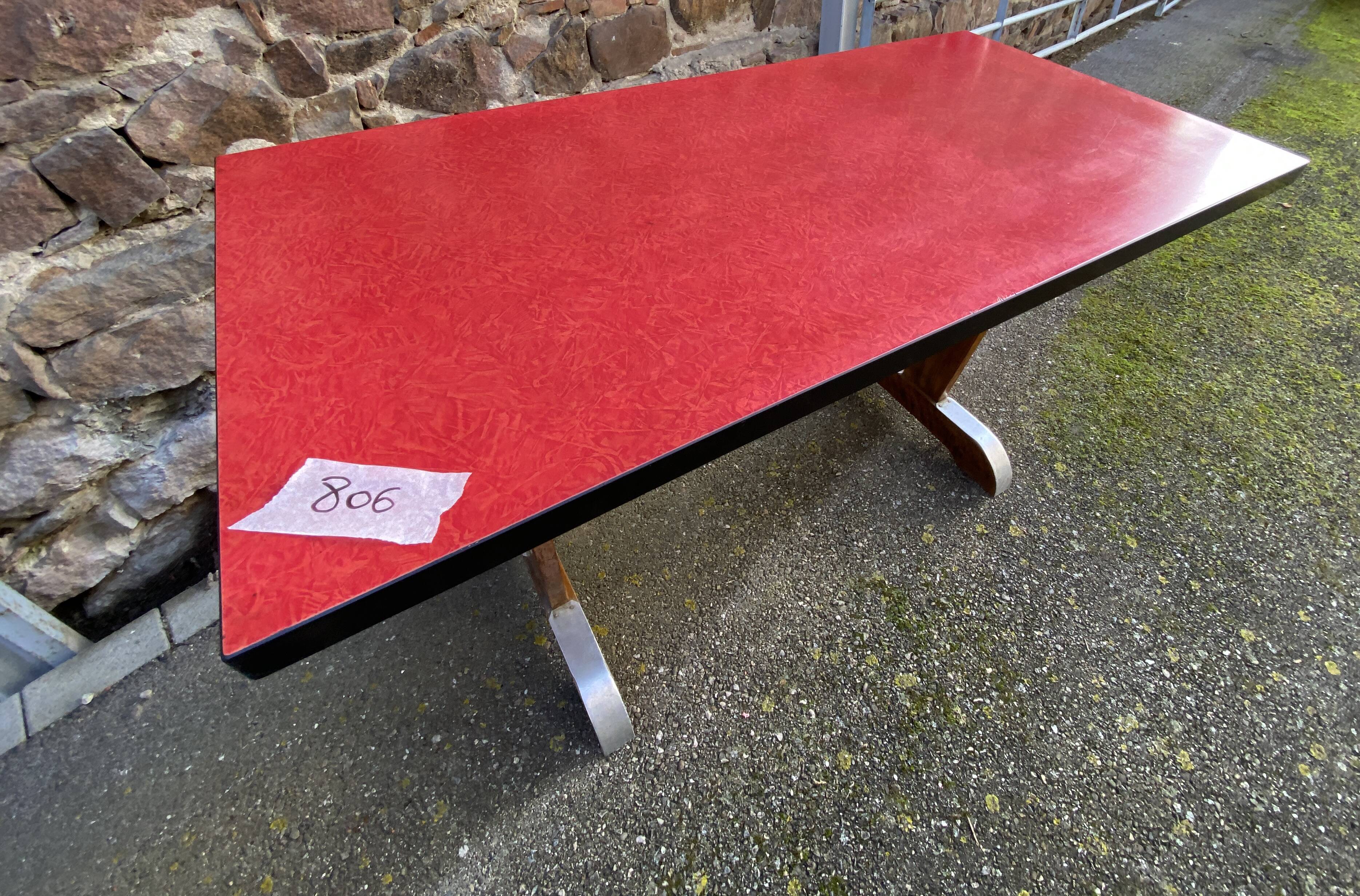 Art deco bistro coffee table covered in formica 1950
