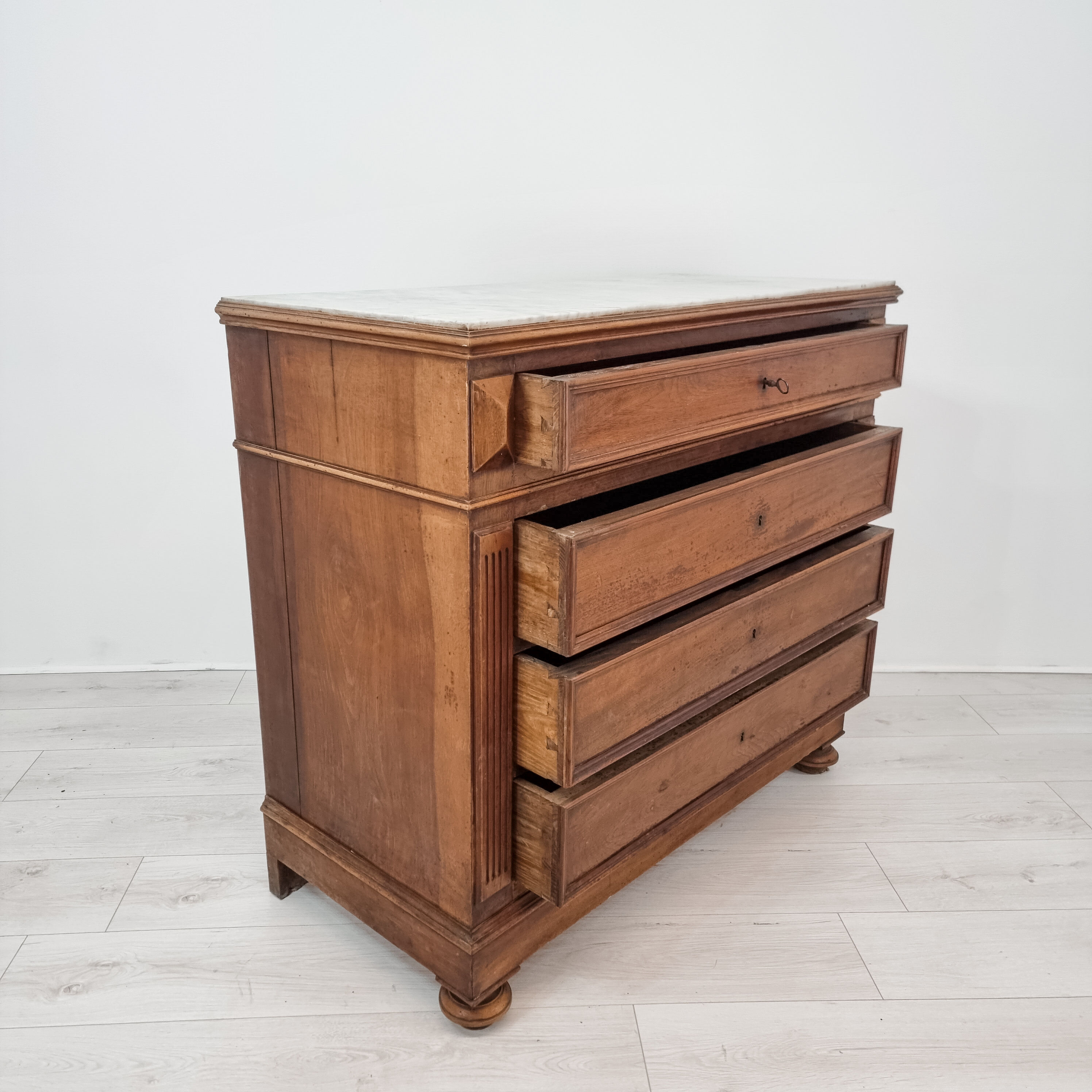 Chest of drawers white marble early twentieth century