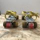 Old pair of speedy metal roller skates grey + straps & vintage brake