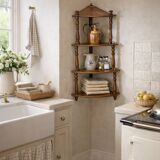 pair of corner wall brackets, Louis-Philippe style, in mahogany.