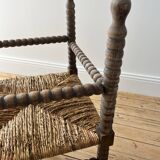 Turned wood corner chair