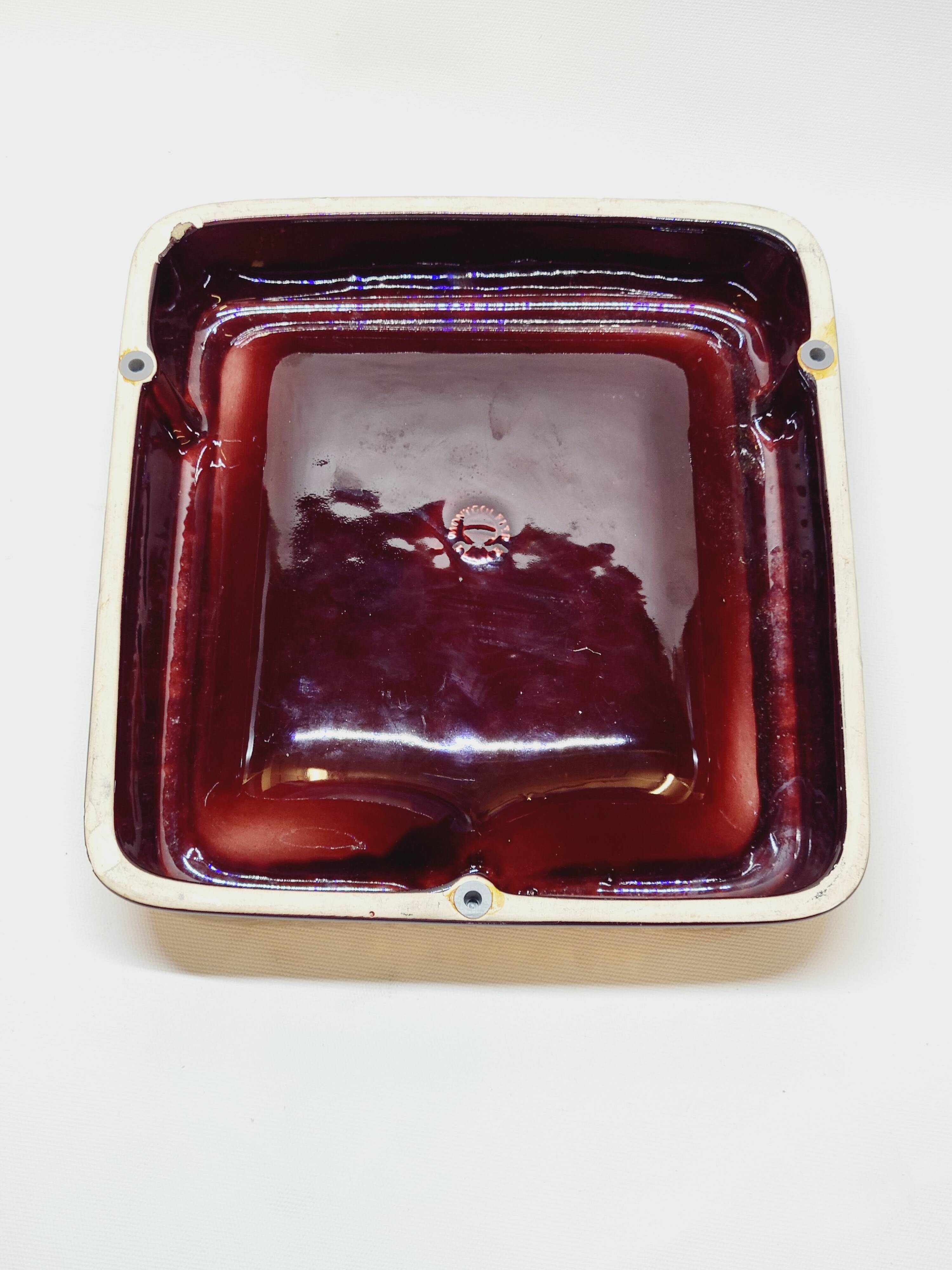 Imposing ceramic advertising ashtray Martell Cognac