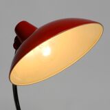 Original red Kaiser Idell metal table lamp model 6786 from the 1960s