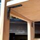 Folding bookshelf in light wood.