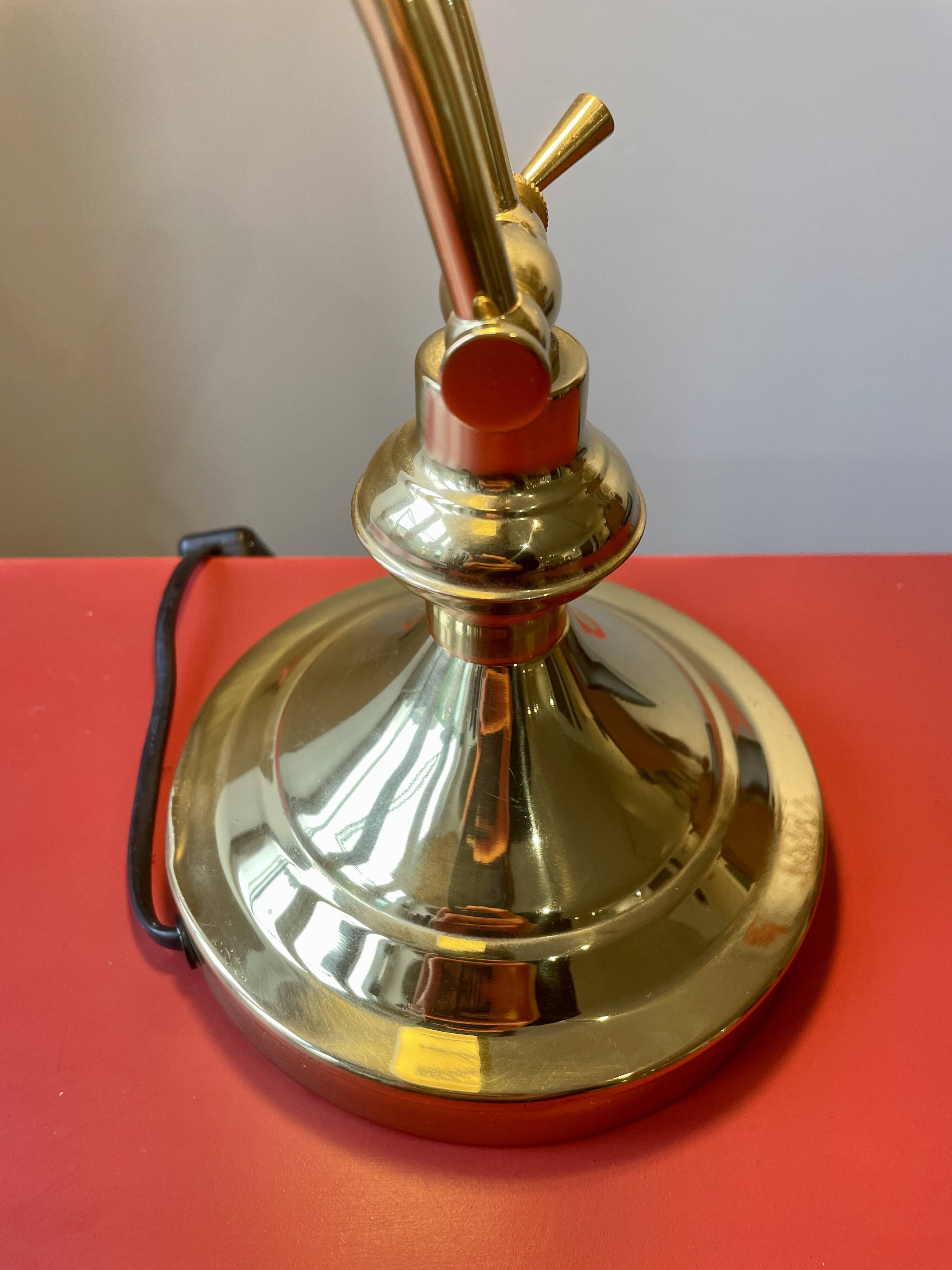 Lampe de notaire, de banquier doré