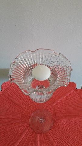 Lot of 2 photophore candlesticks in corolla shape