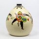 Art Deco vase Orchies, enamels on crackled background, stylised flowers