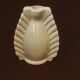 Neo-Art Deco white crackled ceramic vase with raised palmettes