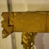 Console en bois doré et marbre XIXème