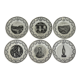 Set of 6 souvenir plates of Lourdes Digoin & Sarreguemines