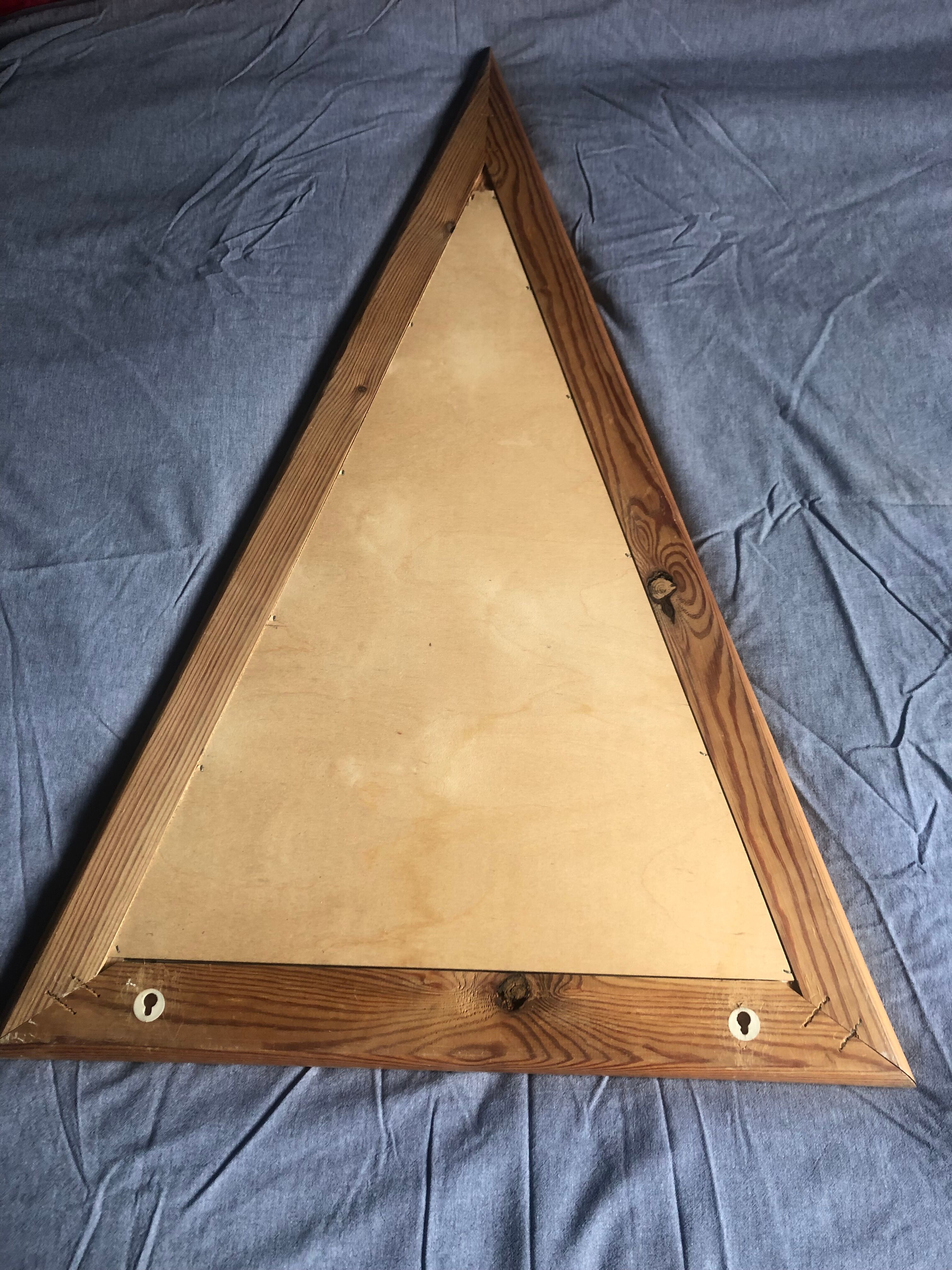 Triangular mirror 80s vintage 57x95cm