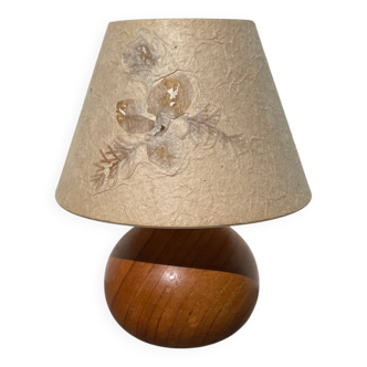 Vintage beige wooden ball lamp