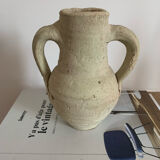 Vintage clay pot in minimalist style
