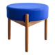 Tabouret Mid-Century en bois avec tissu Kvadrat bleu royal, design danois