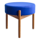 Tabouret Mid-Century en bois avec tissu Kvadrat bleu royal, design danois