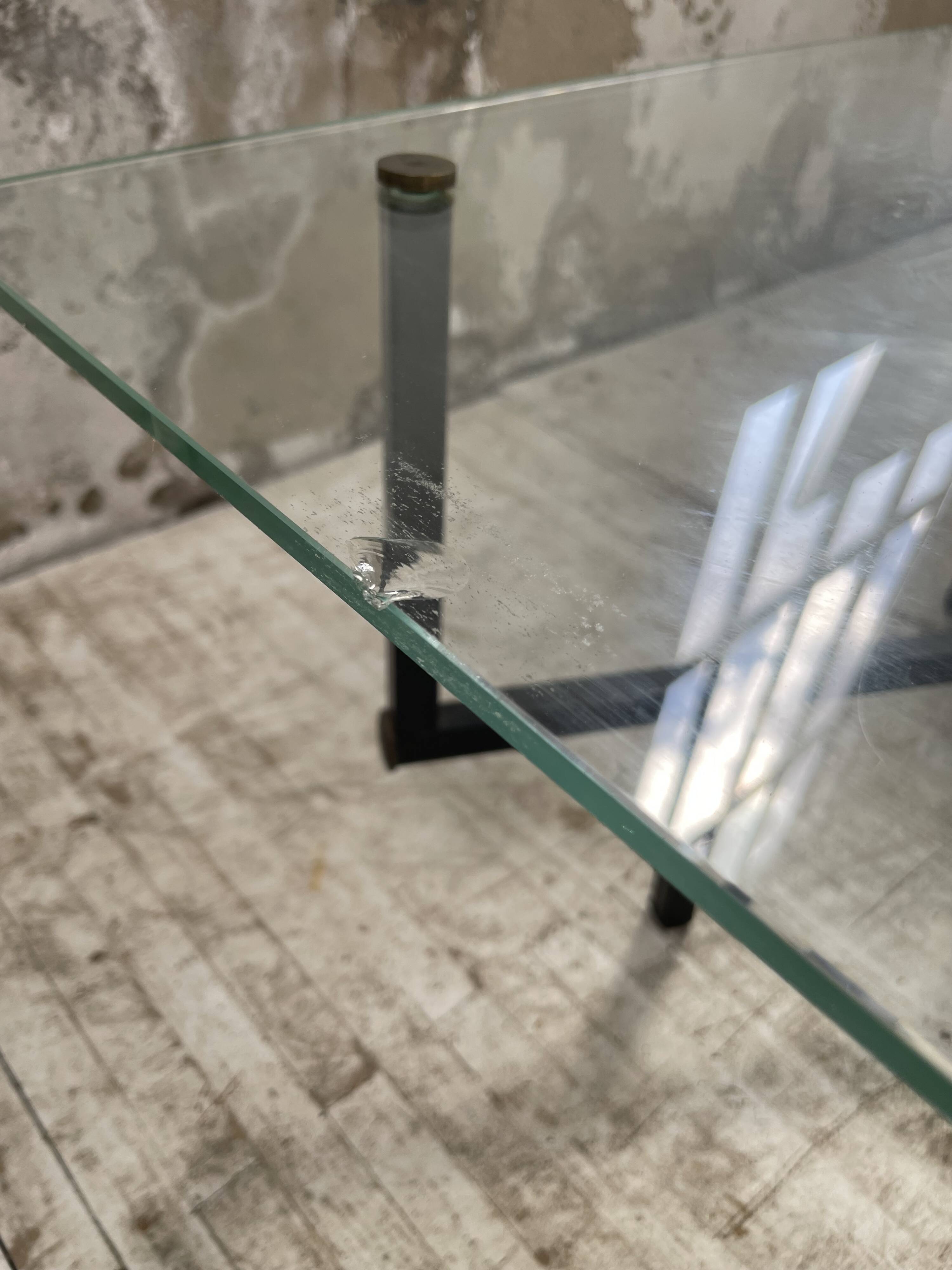 60s glass coffee table