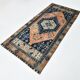 3x7 Red Navy Blue Geometric Persian Rug, 102x223Cm
