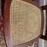Set of 6 Louis Philippe chairs in cherry wood and cane
