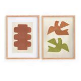 Duo of paintings - paintings on paper - 30x40cm - signed Eawy