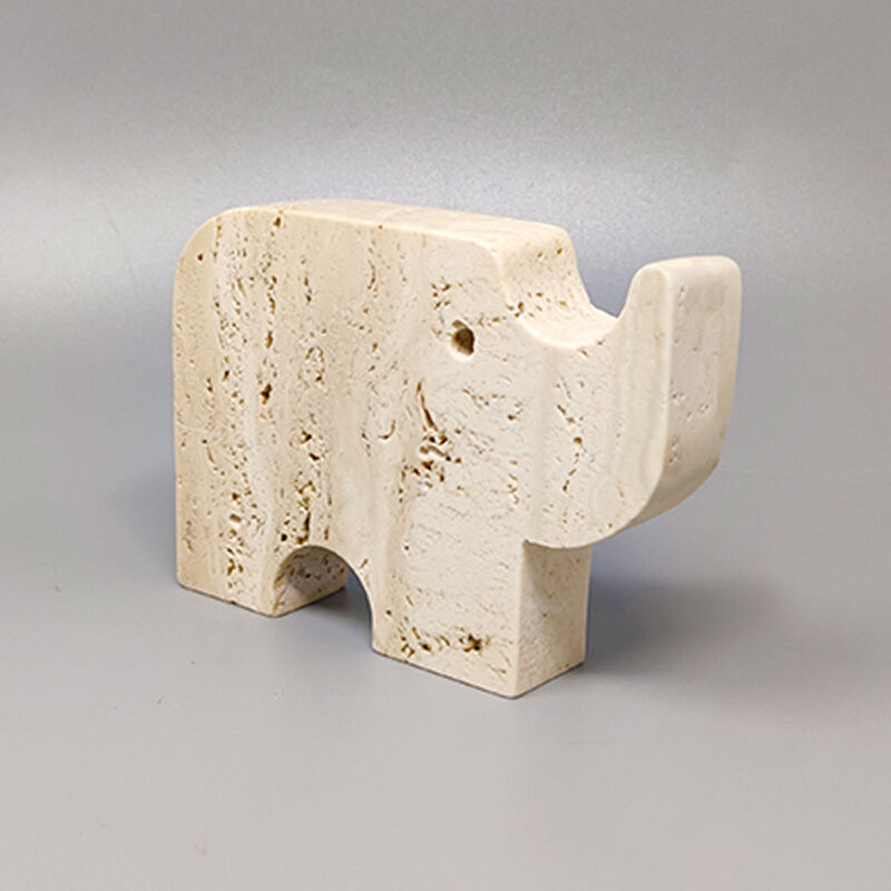 Travertine rhinoceros sculpture 1970